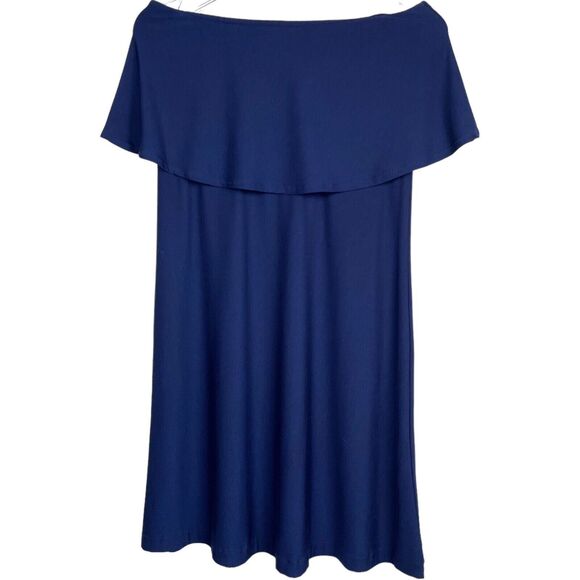 New HELEN JON Kimberly Bandeau Cover-Up Dress Size Medium Blue Resort Cruise - Picture 4 of 14